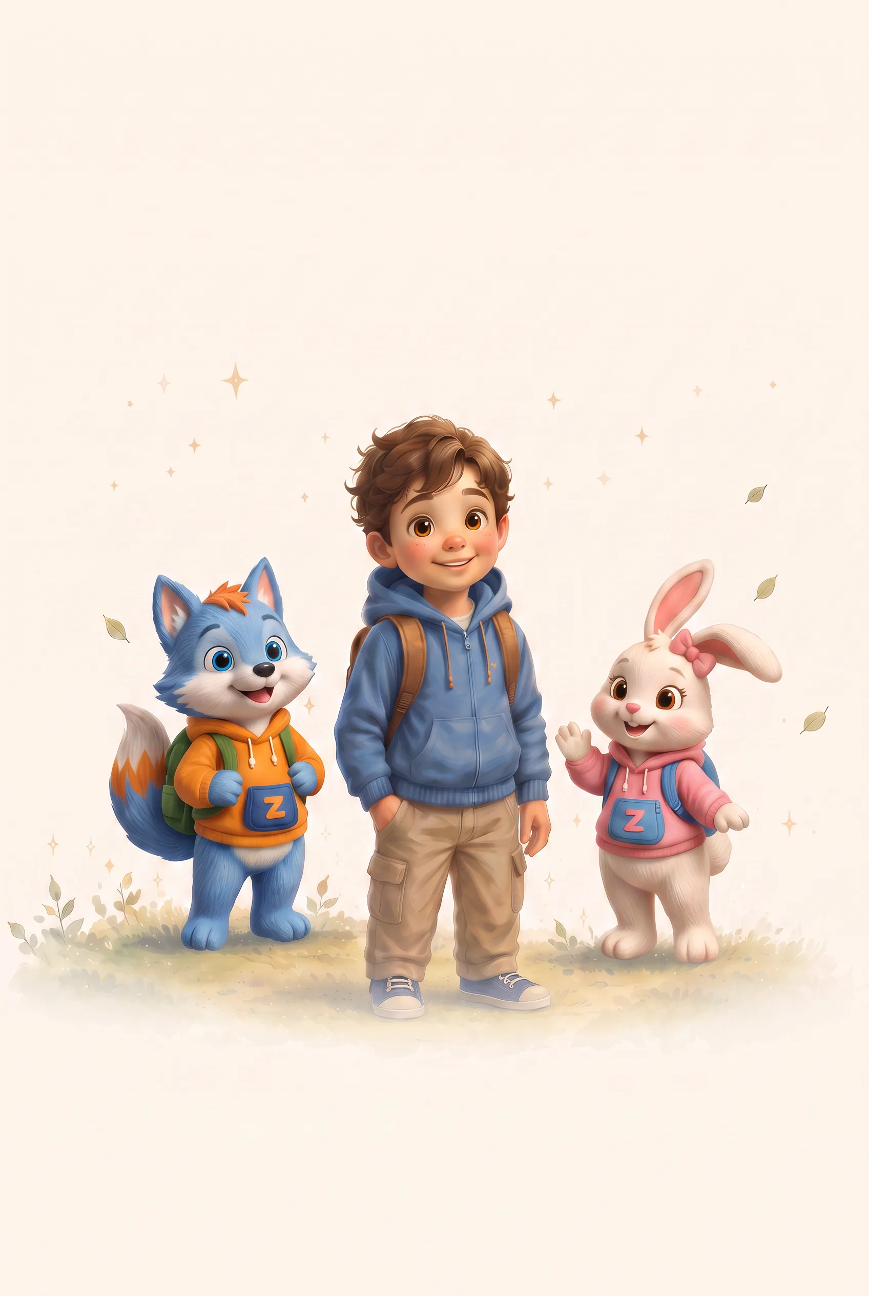 A child and their storybook friends stepping out of an open picture book